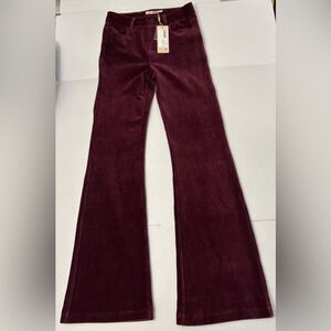 Esqualo- Flair Rib Corduroy Pants Size M inseam 35” wine red